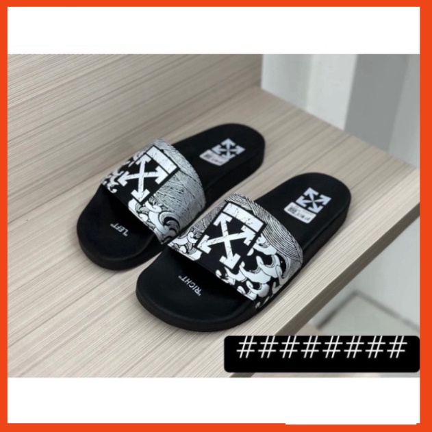 Dép lê off.whitee quai da siêu nét full box như ảnh - Dép nam quai da đỉnh cao kèm video tại shop