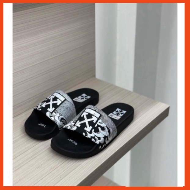 Dép lê off.whitee quai da siêu nét full box như ảnh - Dép nam quai da đỉnh cao kèm video tại shop
