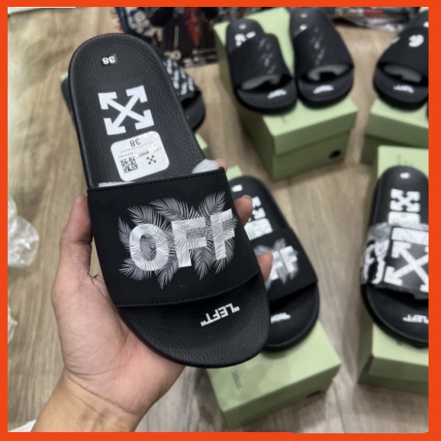Dép lê off.whitee quai da siêu nét full box như ảnh - Dép nam quai da đỉnh cao kèm video tại shop