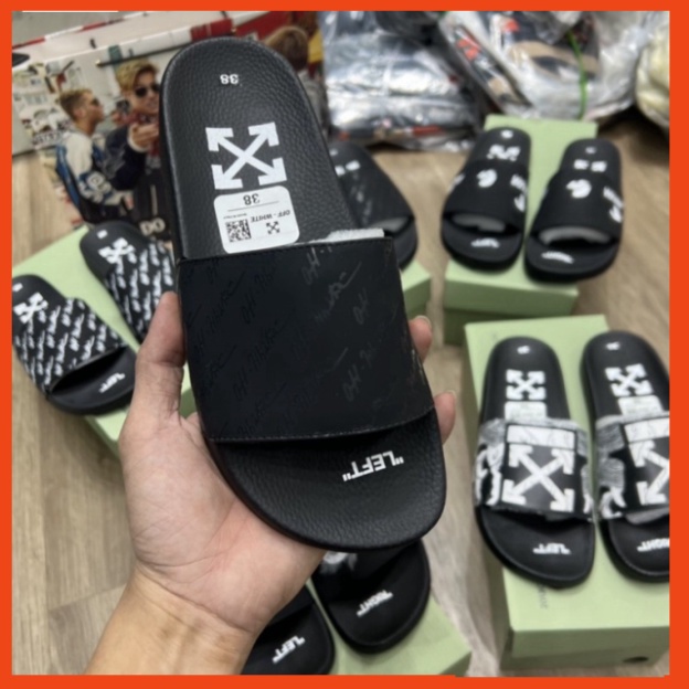 Dép lê off.whitee quai da siêu nét full box như ảnh - Dép nam quai da đỉnh cao kèm video tại shop