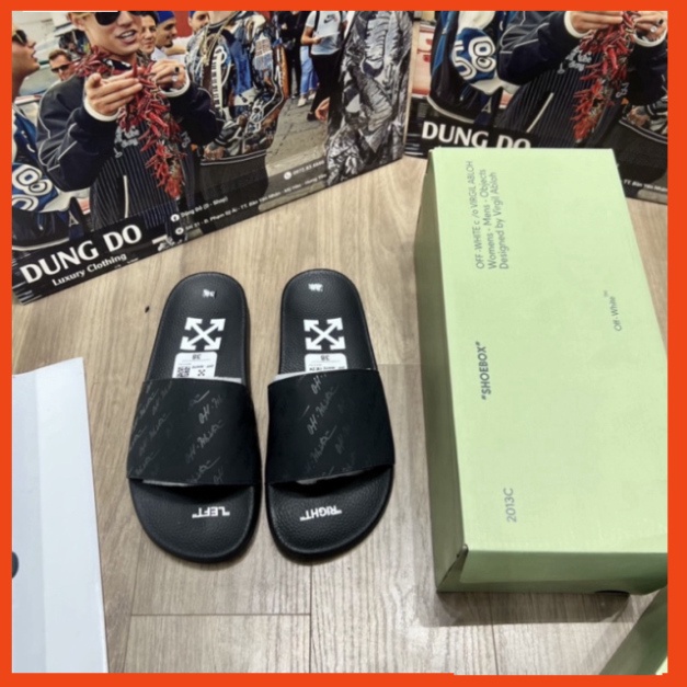 Dép lê off.whitee quai da siêu nét full box như ảnh - Dép nam quai da đỉnh cao kèm video tại shop