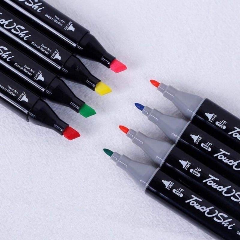 Bộ bút dạ Bút Marker Touch 48 cây Cao Cấp màu 2 đầu cao cấp họa cụ tô màu dạ vẽ tranh anime