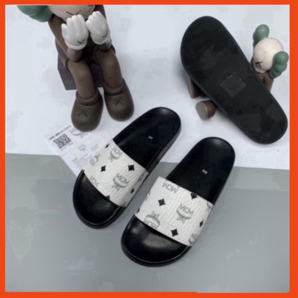 FREE SHIP Dép lê nam quai ngang in hình MCM - Dép nam quai da sần chất Xmenshop