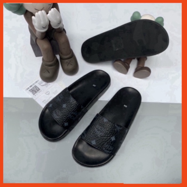 FREE SHIP Dép lê nam quai ngang in hình MCM - Dép nam quai da sần chất Xmenshop