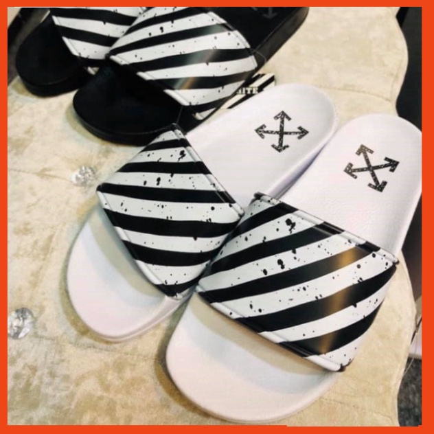 2 Dép lê off white quai da siêu nét - Dép nam quai da đỉnh cao 2