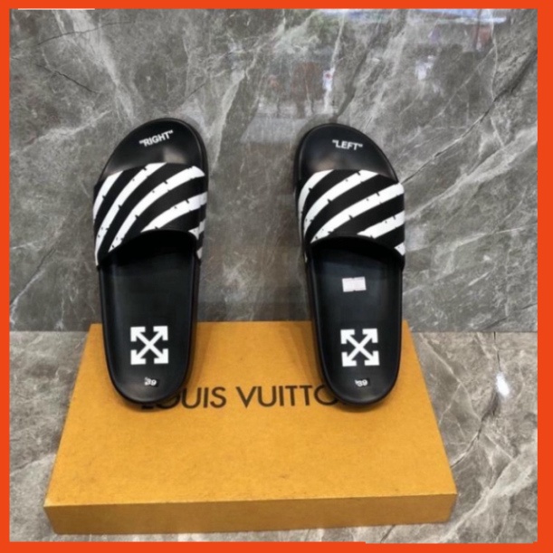 2 Dép lê off white quai da siêu nét - Dép nam quai da đỉnh cao 2