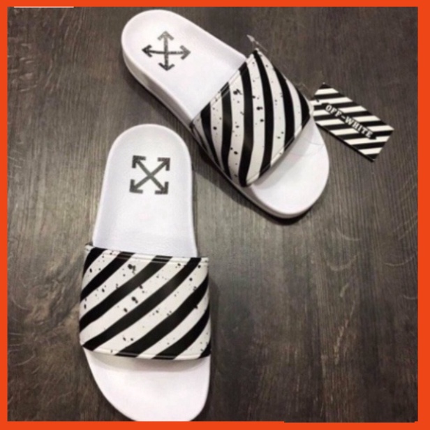 2 Dép lê off white quai da siêu nét - Dép nam quai da đỉnh cao 2