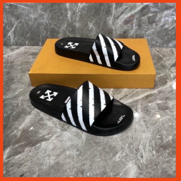 2 Dép lê off white quai da siêu nét - Dép nam quai da đỉnh cao 2