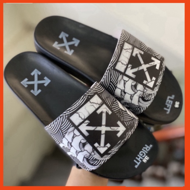 2 Dép lê off white quai da siêu nét - Dép nam quai da đỉnh cao 2