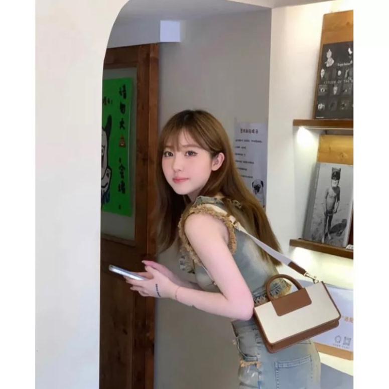 Túi Cê ka vải quai xách vintage size 21-38 kèm dây đeo chéo hàng QC cao cấp