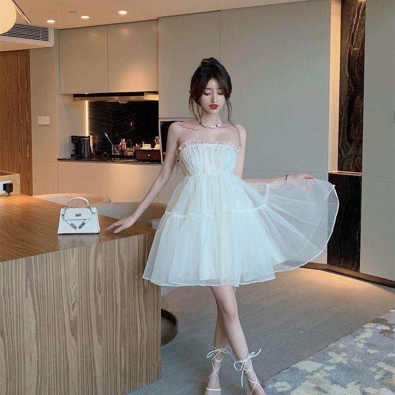 Đầm Ngắn Trễ Vai Dáng Ôm Phong Cách Pháp Thời Trang Mùa Hè Hàng Mới Dành Cho Bạn Nữ