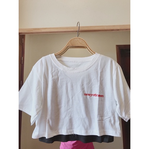 Set Croptop Crt Áo Ngắn Kèm Bra 2 Màu 1974