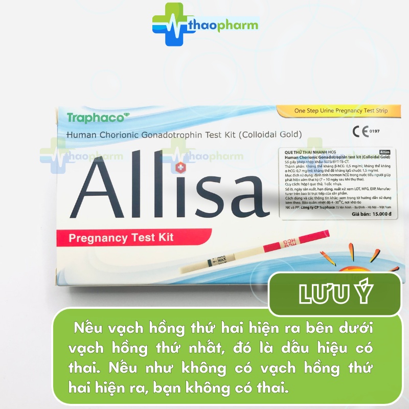 Que thử thai bản to 4mm của Traphaco - giao hàng kín đáo, che tên