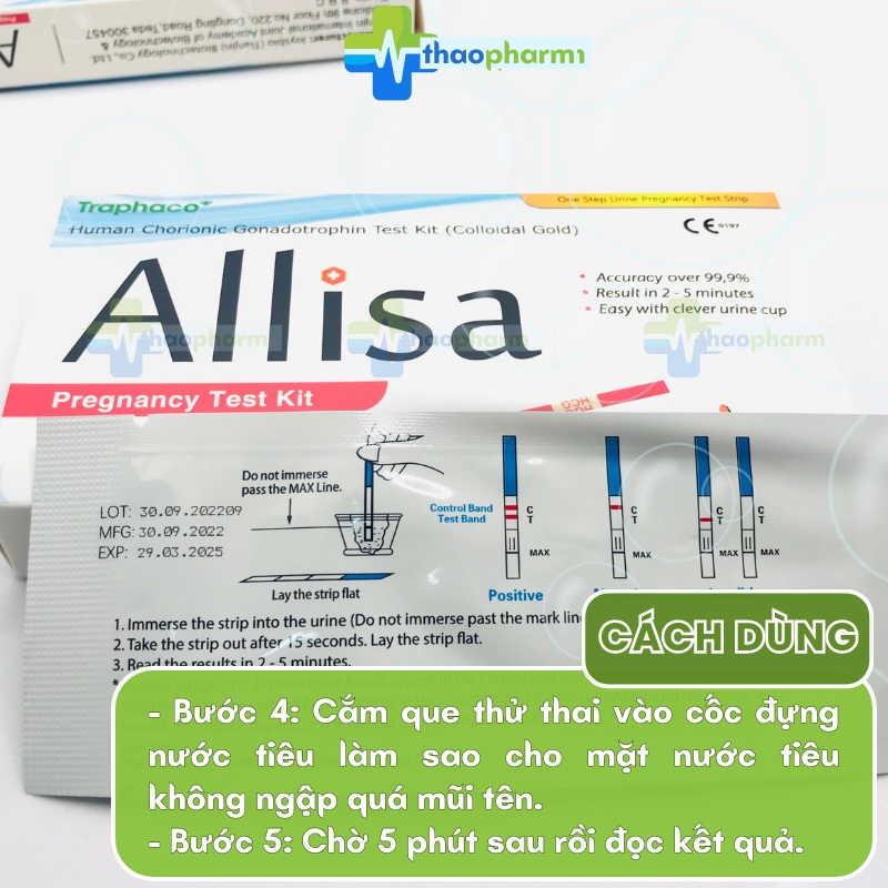 Que thử thai bản to 4mm của Traphaco - giao hàng kín đáo, che tên