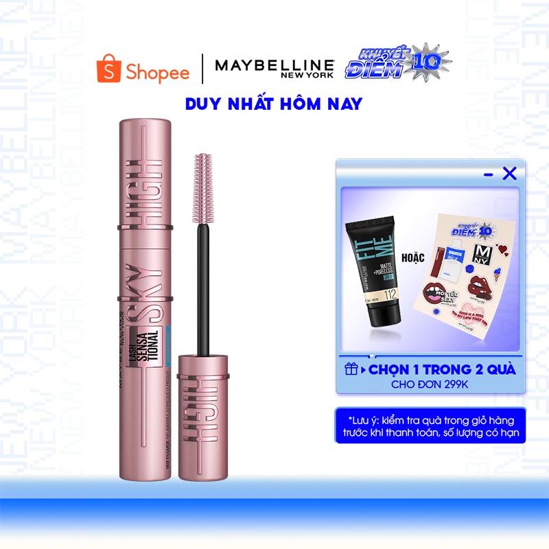 Mascara Lash Sensational Sky High Tơi Dài Mi Không Giới Hạn Maybelline New York Waterproof 6ml