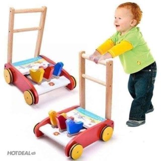 Xe gà tập đi con gà bằng gỗ