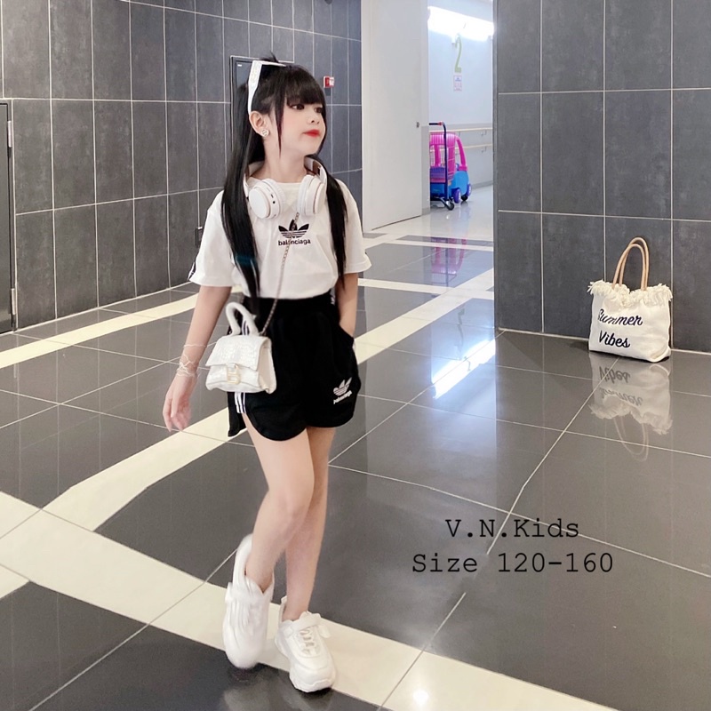 Bộ thể thao thêu Daspalen cho Bé chất lừ đón hè size đại 17kg - 42kg