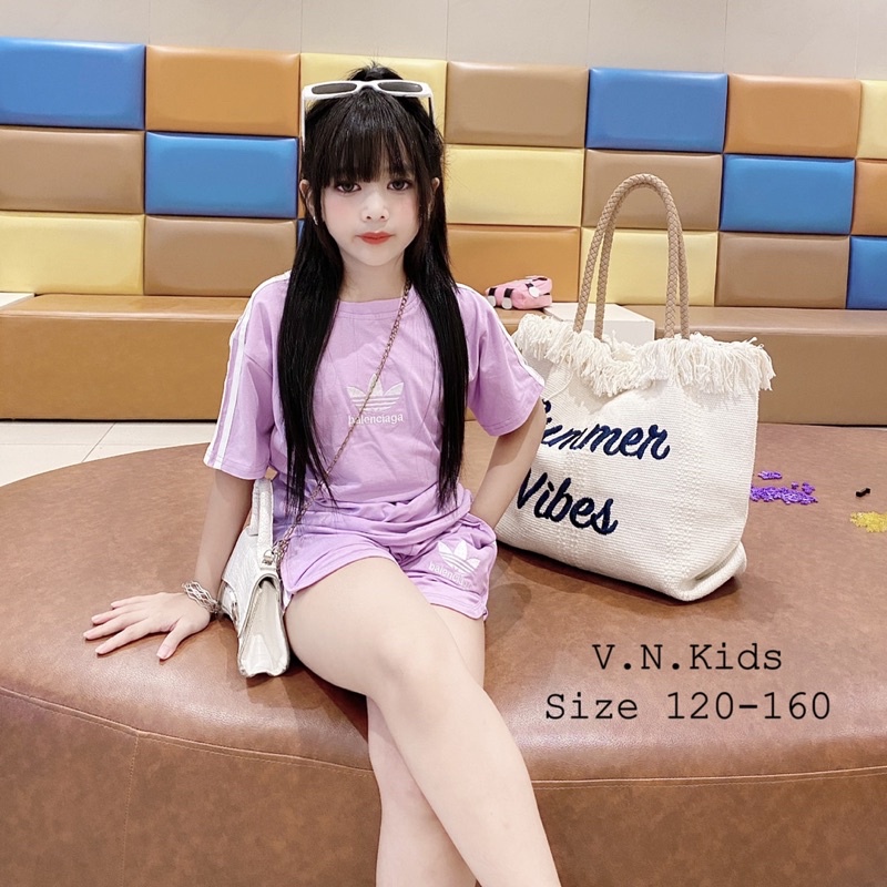 Bộ thể thao thêu Daspalen cho Bé chất lừ đón hè size đại 17kg - 42kg