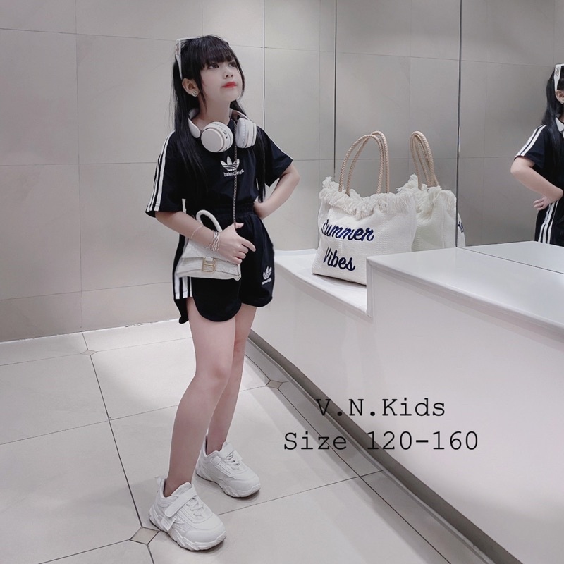 Bộ thể thao thêu Daspalen cho Bé chất lừ đón hè size đại 17kg - 42kg