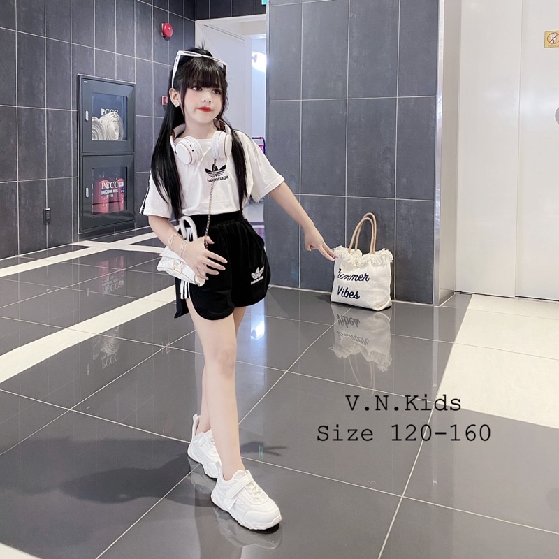 Bộ thể thao thêu Daspalen cho Bé chất lừ đón hè size đại 17kg - 42kg