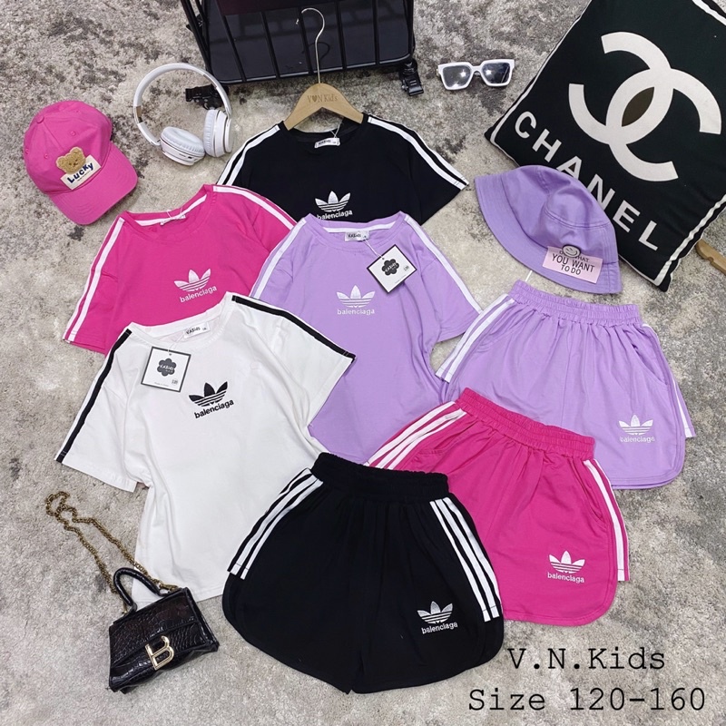 Bộ thể thao thêu Daspalen cho Bé chất lừ đón hè size đại 17kg - 42kg