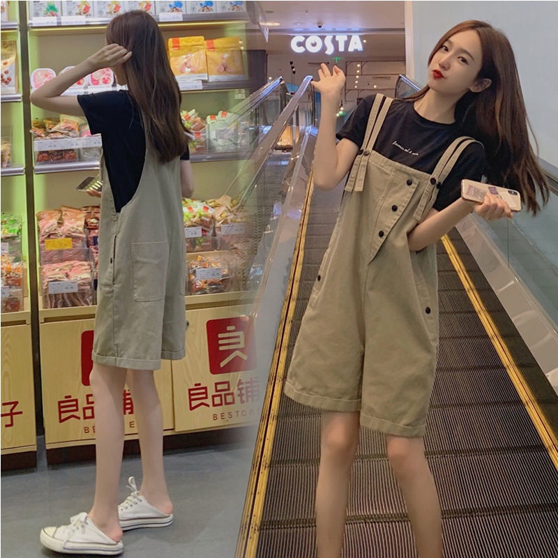 Quần Yếm Denim Ngắn Lưng Cao Thiết Kế Mới Thời Trang Mùa Hè Dành Cho Nữ