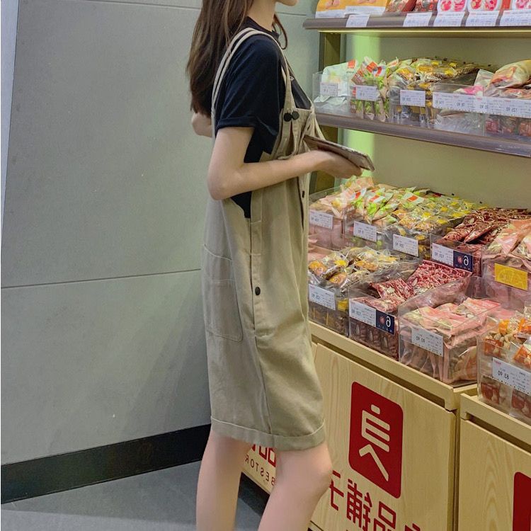 Quần Yếm Denim Ngắn Lưng Cao Thiết Kế Mới Thời Trang Mùa Hè Dành Cho Nữ