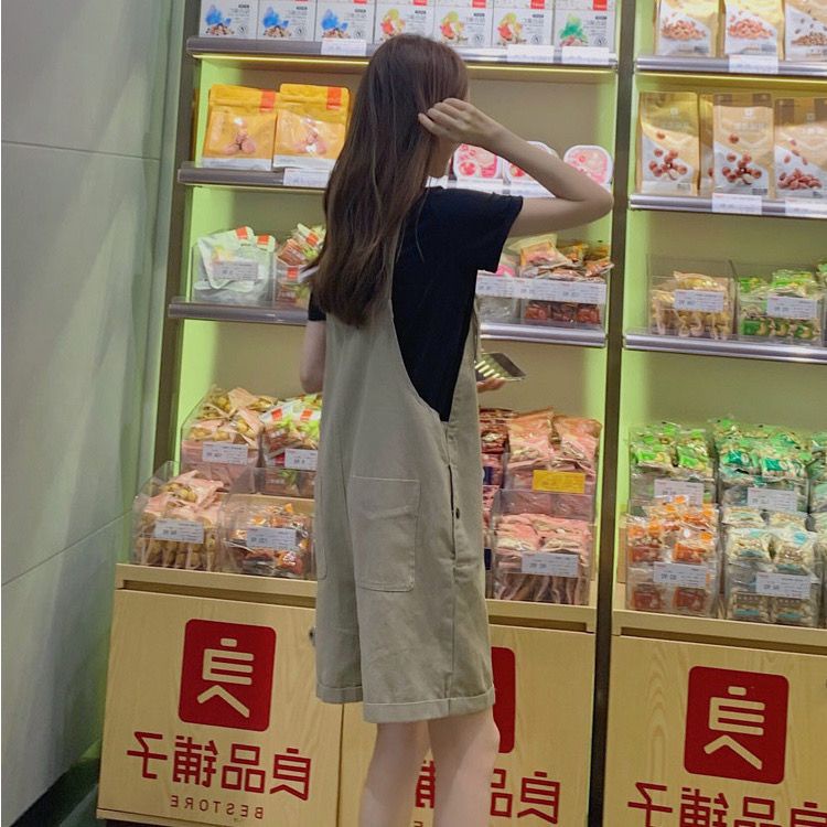 Quần Yếm Denim Ngắn Lưng Cao Thiết Kế Mới Thời Trang Mùa Hè Dành Cho Nữ