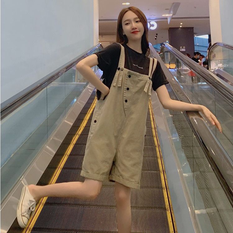 Quần Yếm Denim Ngắn Lưng Cao Thiết Kế Mới Thời Trang Mùa Hè Dành Cho Nữ