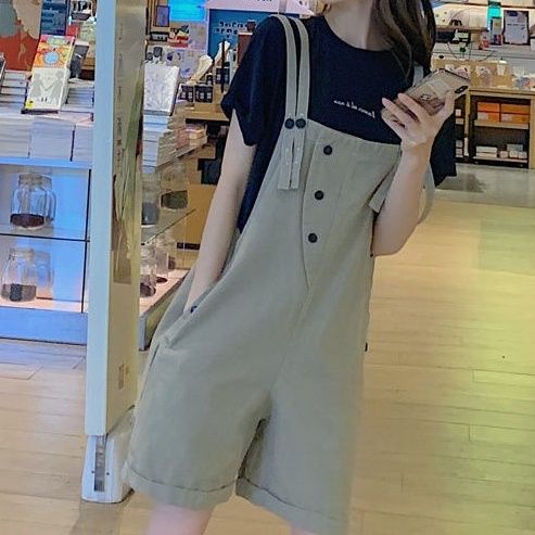 Quần Yếm Denim Ngắn Lưng Cao Thiết Kế Mới Thời Trang Mùa Hè Dành Cho Nữ