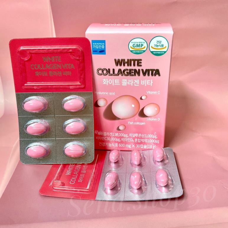 Viên Uống Trắng Da White Collagen Vita - Viên Dưỡng Da Căng Bóng hộp 30 viên