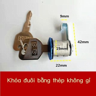Xe đạp xe máy ô tô điện vuông thép không gỉ đuôi sau hộp cốp xe khóa sắt đuôi xe hộp hộp bảo quản khóa