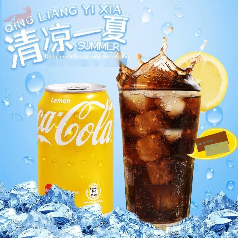 Nước giải khát phiên bản Hồng Kông Coca-Cola hương chanh Coke lon 330ml nước uống có ga bộ 6 lon hoàn chỉnh