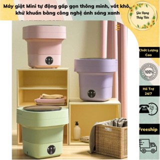 Máy giặt Mini tự động gấp gọn thông minh, vắt khô, khử khuẩn bằng công nghệ ánh sáng xanh