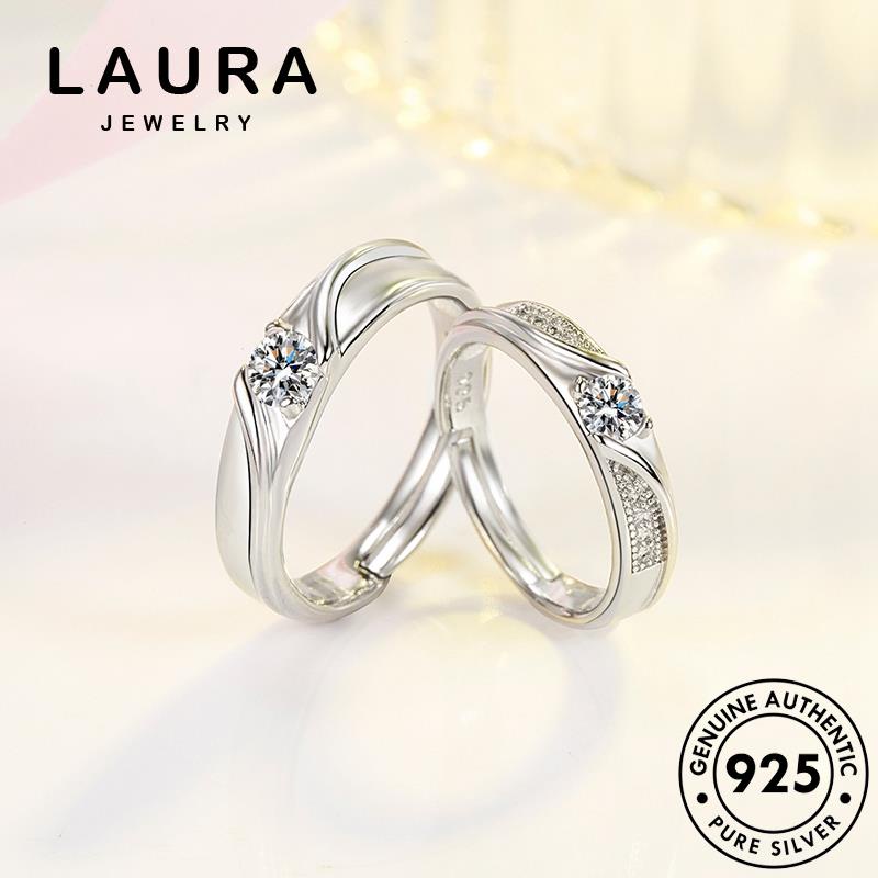 Nhẫn Cặp Mạ Bạc 925 M064 Đính Kim Cương Nhân Tạo Đơn Giản