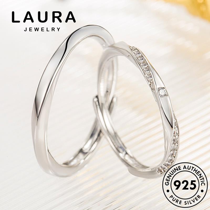 Nhẫn Cặp Mạ Bạc 925 M064 Đính Kim Cương Nhân Tạo Đơn Giản