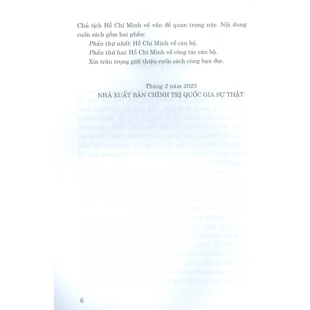 Sách - Hồ Chí Minh - Về Cán Bộ Và Công Tác Cán Bộ - NXB Chính Trị Quốc Gia Sự Thật