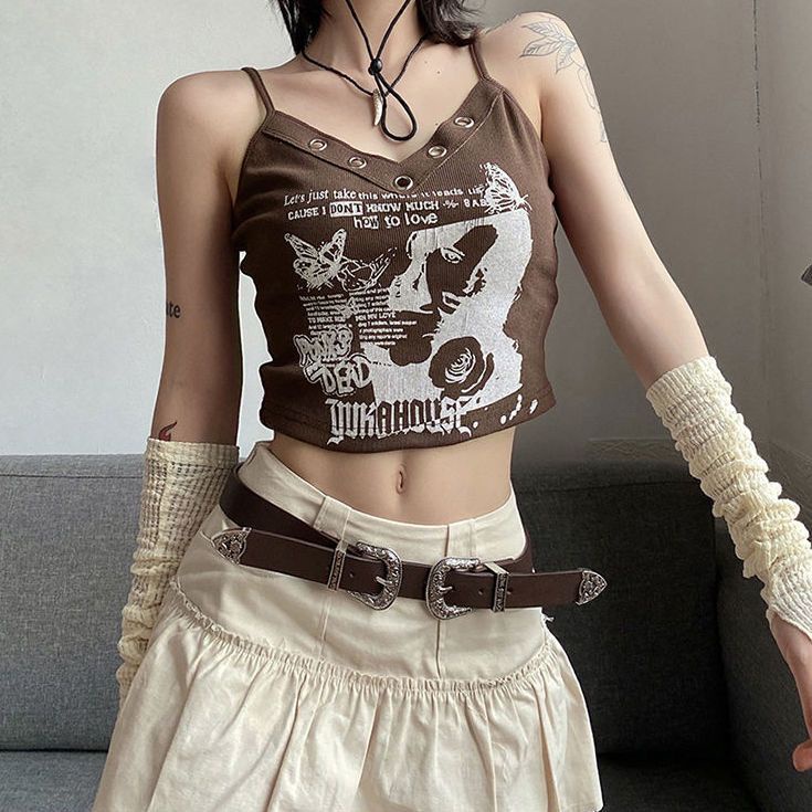 Áo Hai Dây Mỏng Mùa Hè Ôm Dáng Vừa Vặn Không Tay In Họa Tiết Retro Mỹ Màu Trơn Hợp Thời Trang Cho Nữ