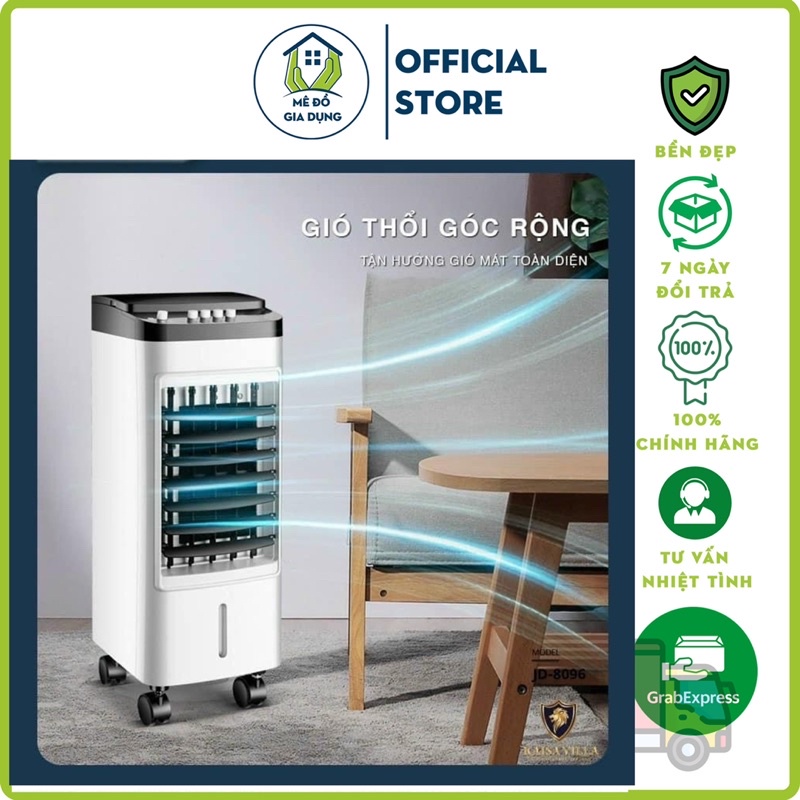 Quạt điều hòa hơi nước Mini Kaisa Villa JD-8096 – Dung tích 4 lít, Vận hành êm ái, Bảo hành 12 tháng