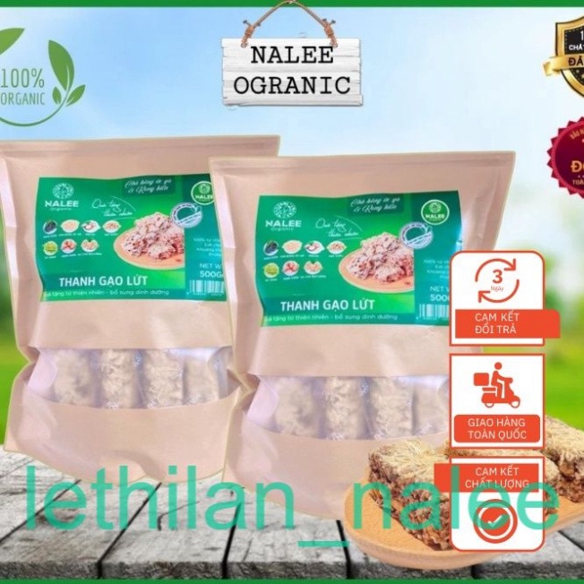 Combo 2 Túi Thanh Gạo Lứt Nalee Organic Tặng 10 Gói Trà Dưỡng Nhan