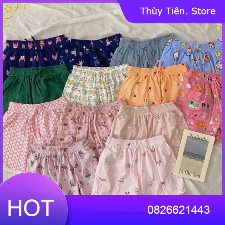 {SP mới - sẵn} - Quần Đùi Nữ Chạy Viền Icon 👗 Quần Short Ngủ Nhiều Hình 👗 Quần Đùi Nữ Thái họa tiết Chân Bèo Sooc hè