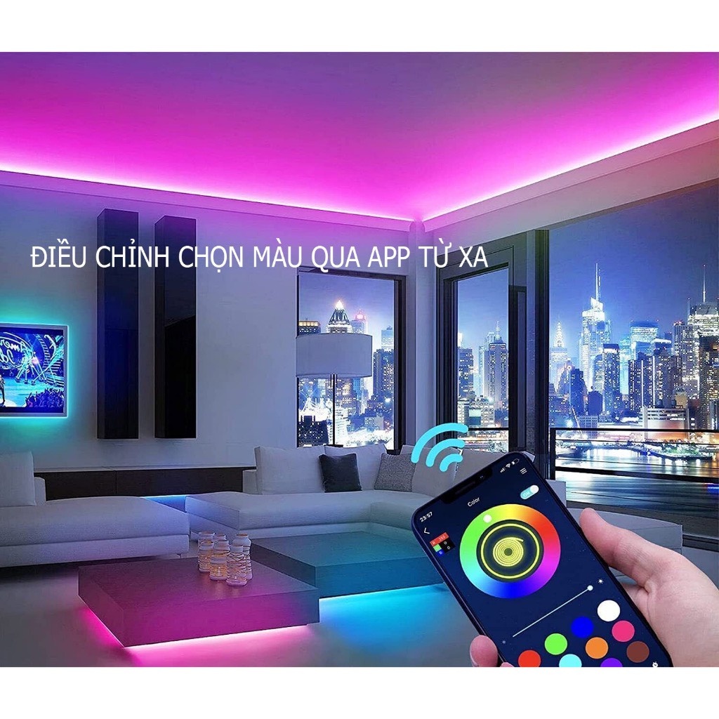 Đèn dây led TickTok USB 5050 16 triệu màu 5m/10m/20m điều khiển bằng điện thoại, nháy theo nhạc, trang trí decor phòng