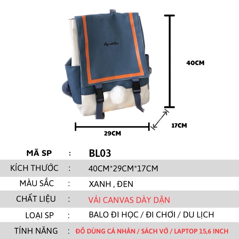 Balo hình dáng mông vịt vải Canvas kiểu dáng dễ thương dùng đi chơi đi học