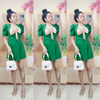 Sét đầm kèm quần phối nơ dễ thương. ak02