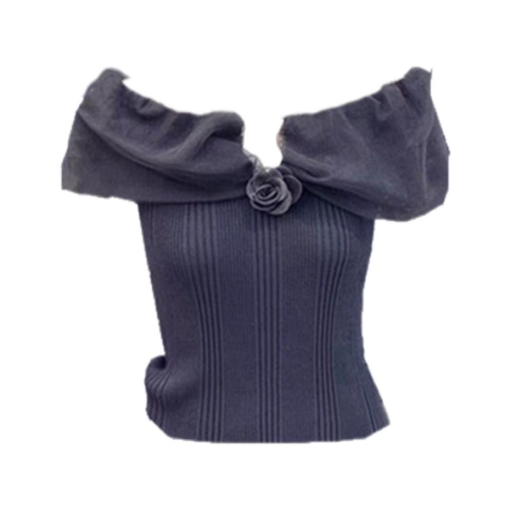 Jiashucheng Áo Dệt Kim Tay Ngắn Cổ Một Đường Viền Ren Phong Cách Pháp Thời Trang Mùa Hè 2023 Thiết Kế Ngọt Ngào Dành Cho Bạn Nữ