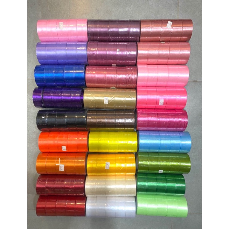 1m ruy băng lụa bản 4cm , phụ kiện hoa, gói quà, làm nơ trang trí, nơ buộc tóc