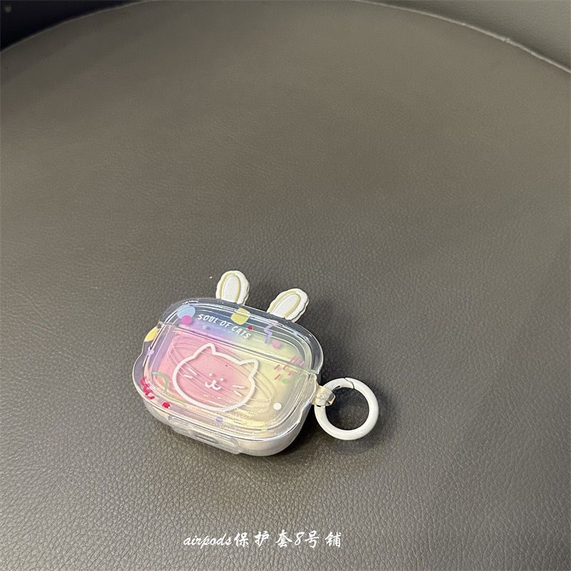 Vỏ Bảo Vệ Hộp Sạc Tai Nghe Bluetooth Không Dây airpods1 / 2 / pro3 Hình Mèo Kitty Màu Trắng Dễ Thương