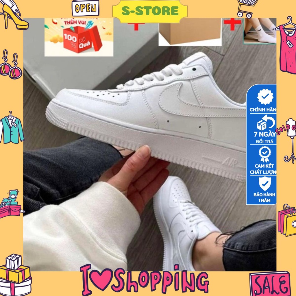 Giày_Nike AF1 Trắng, Giày_Nike Air Force 1 Full Trắng Cao Cấp Full Size Nam Nữ ( Full BILL BOX ) S Store