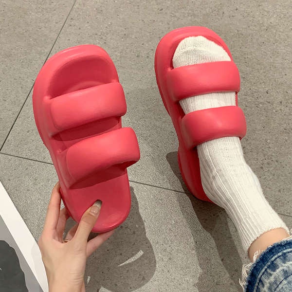 2023 dép lê đế dày đơn giản mẫu mới dép bánh mì