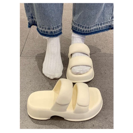 2023 dép lê đế dày đơn giản mẫu mới dép bánh mì